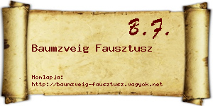Baumzveig Fausztusz névjegykártya